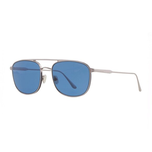 NEW FT0827/S 14V TOM FORD TF827 14V MEN SHINY DARK RUTHENIUM/BLUE SUNGLASSES
